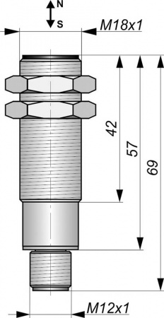 Датчик бесконтактный герконовый DG18MKS-CD-2GNONC-FF-P-IS