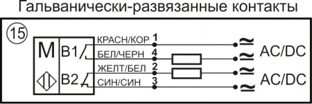 Датчик герконовый поплавковый уровня жидкости DFG2D 28.28-B2.200-NO/NC-G-367.08-M8x1-S