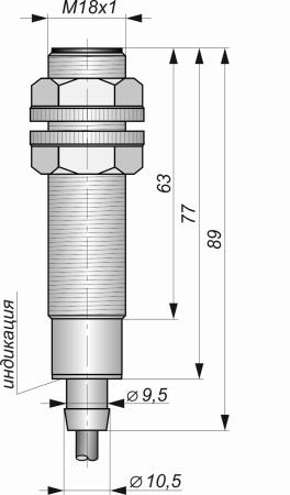 Датчик индуктивный бесконтактный И10-NO-PNP(Д16Т, Lкорп=75мм)