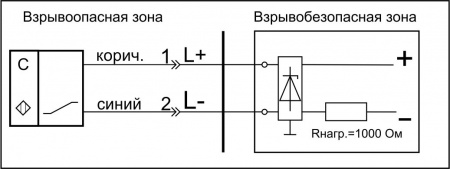 Датчик бесконтактный емкостный взрывобезопасный стандарта "NAMUR" SNE 25-12-L-7